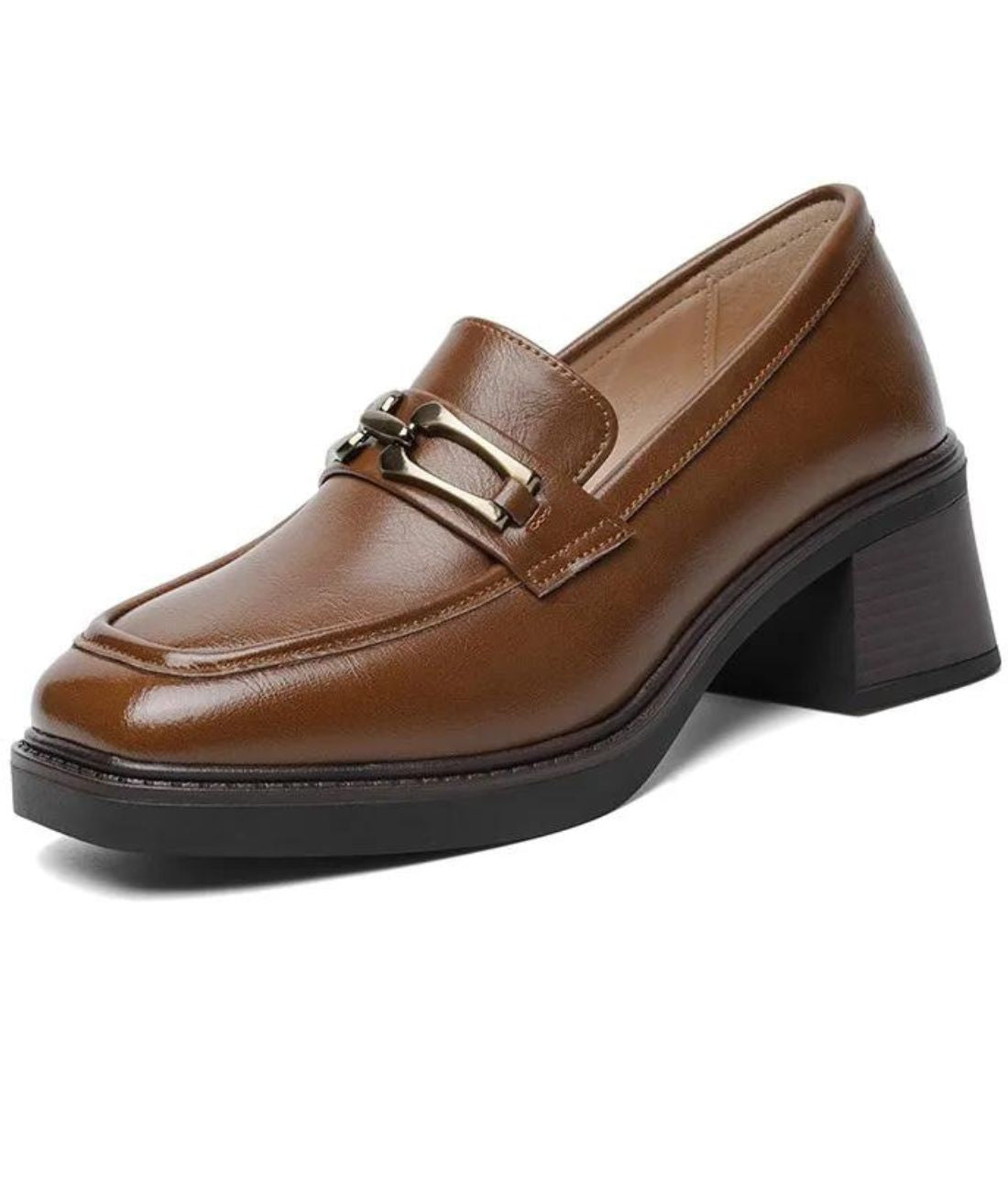 Mocassin en Effet vernis Marron Intense – Femme