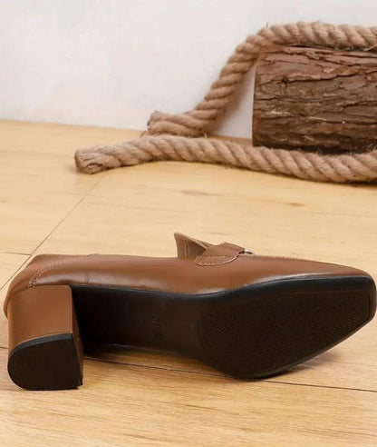Mocassins à Talons Vintage - Avec Chaînettes en Effet cuir