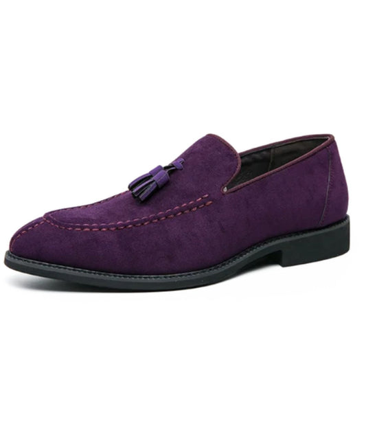 Mocassins Homme Violet En Suédine
