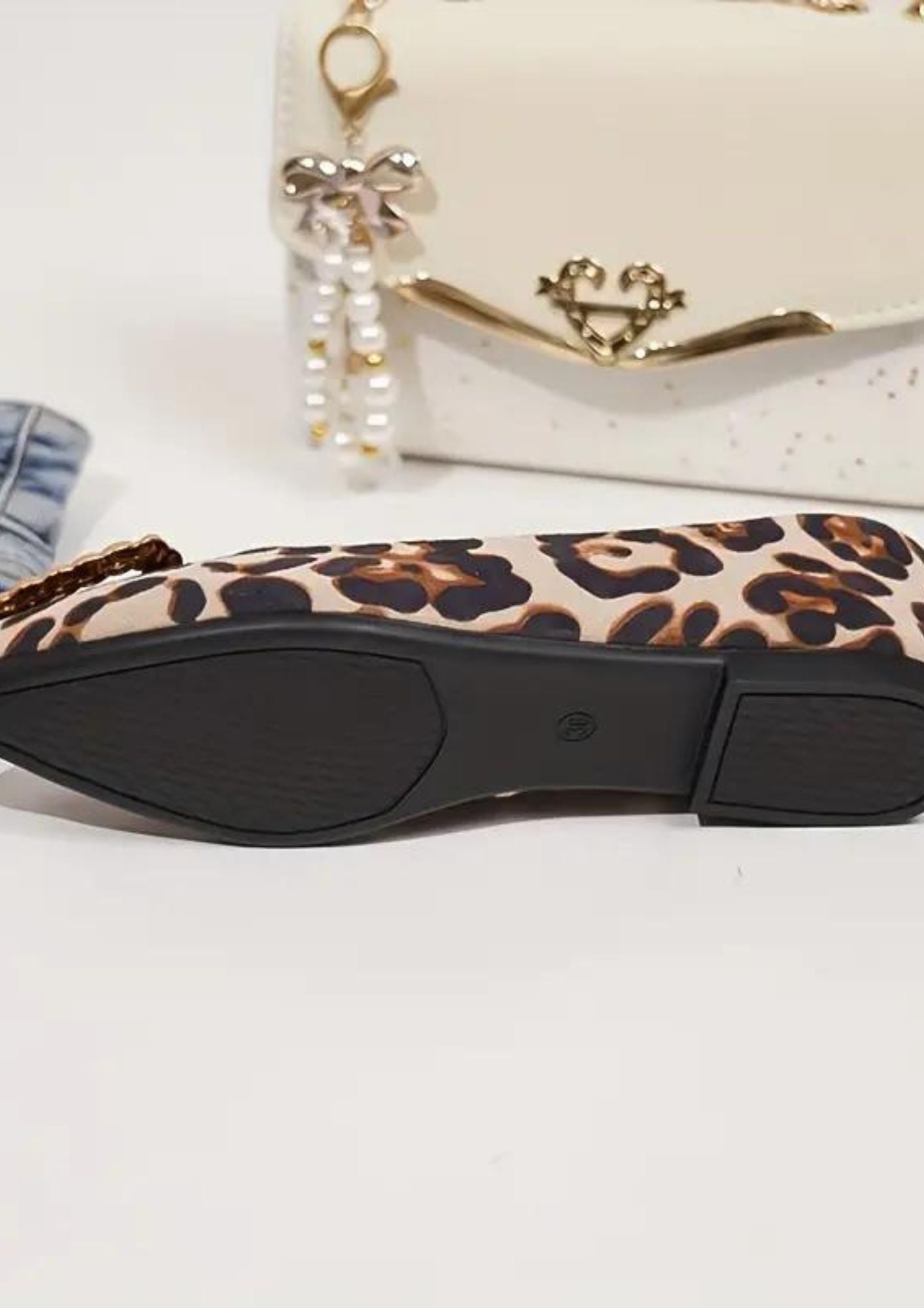 Mocassin Plat en Cuir Léopard Classique – Femme