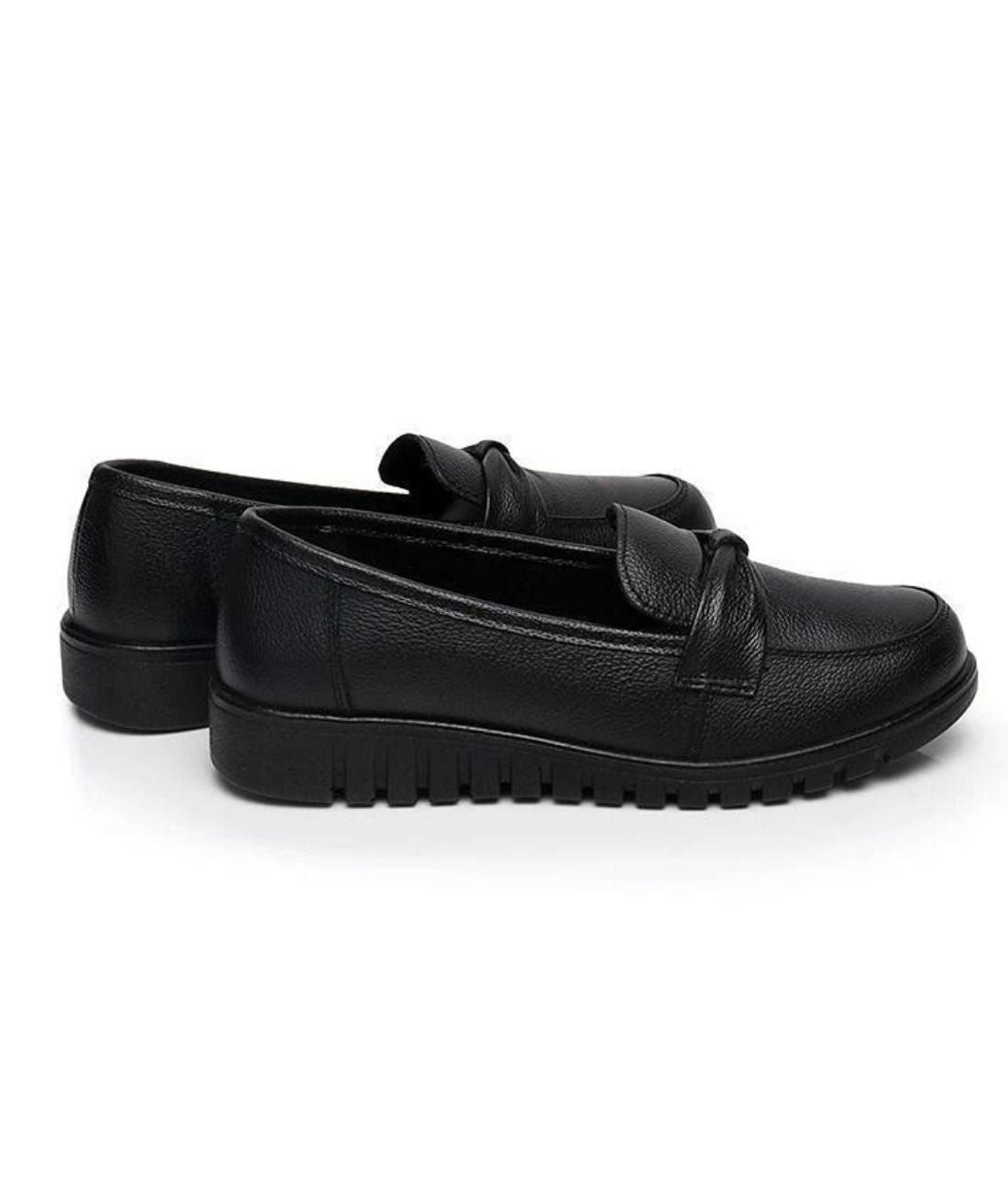 Mocassins Orthopédiques Effet cuir Avec Coutures Apparentes Pour Femme