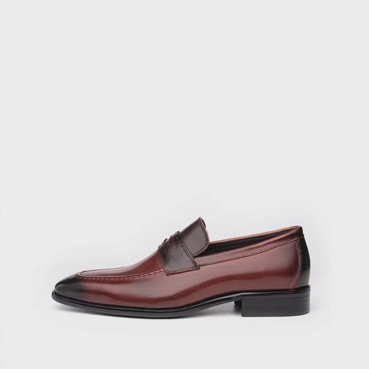 Mocassin Homme Cuir Bordeaux