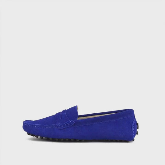 Mocassin Cuir Bleu Marine Femme