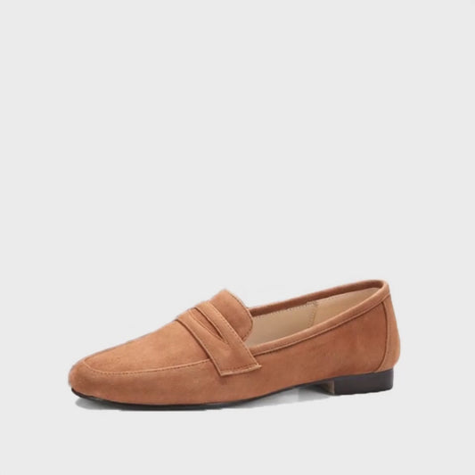 Mocassin Cuir Camel Femme