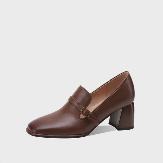 Mocassin à Talon Marron