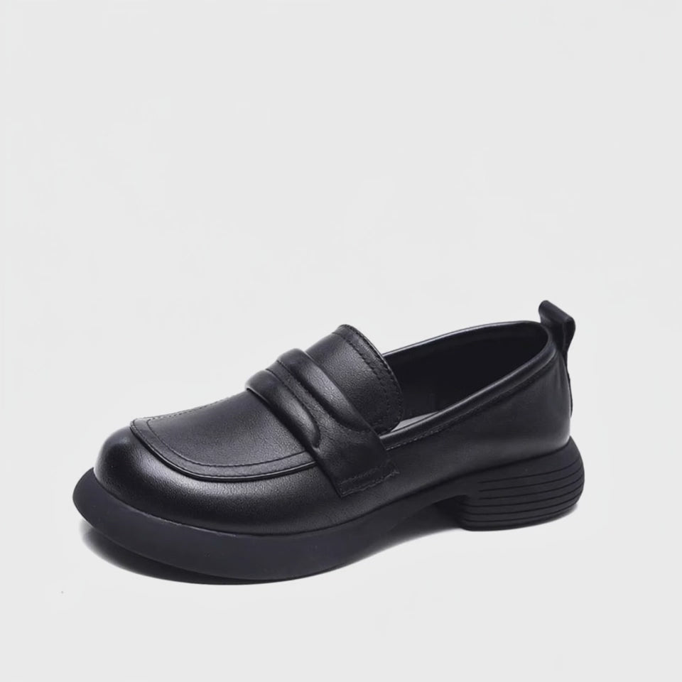 Mocassins Compensé Femme Cuir - Noir - video