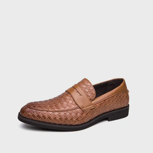 Mocassin Cuir Tressé Homme